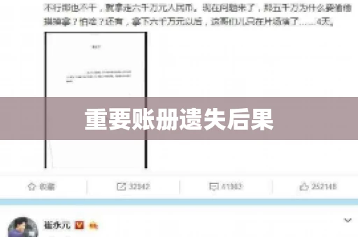 重要账册遗失后果
