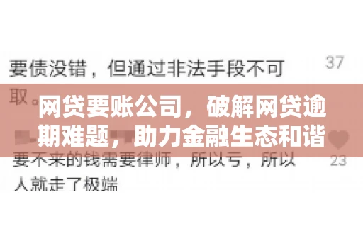 网贷要账公司,破解网贷逾期难题,助力金融生态和谐发展 网贷要账公司,破解网贷逾期难题,助力金融生态和谐发展