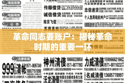 革命同志要账户：揭秘革命时期的重要一环