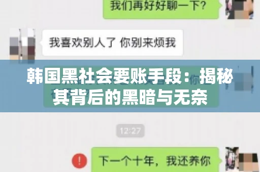 韩国黑社会要账手段：揭秘其背后的黑暗与无奈