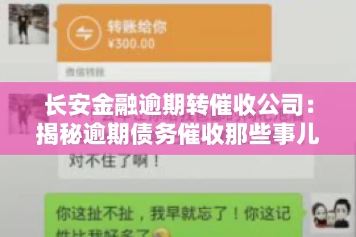 长安金融逾期转催收公司：揭秘逾期债务催收那些事儿